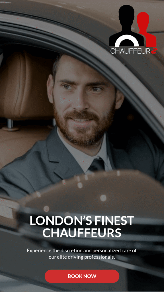 Professional luxury chauffeur in London driving executive vehicle for premium private transfer service