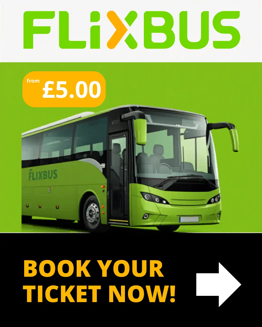 FlixBus cheap coach tickets from £5, book your ticket now