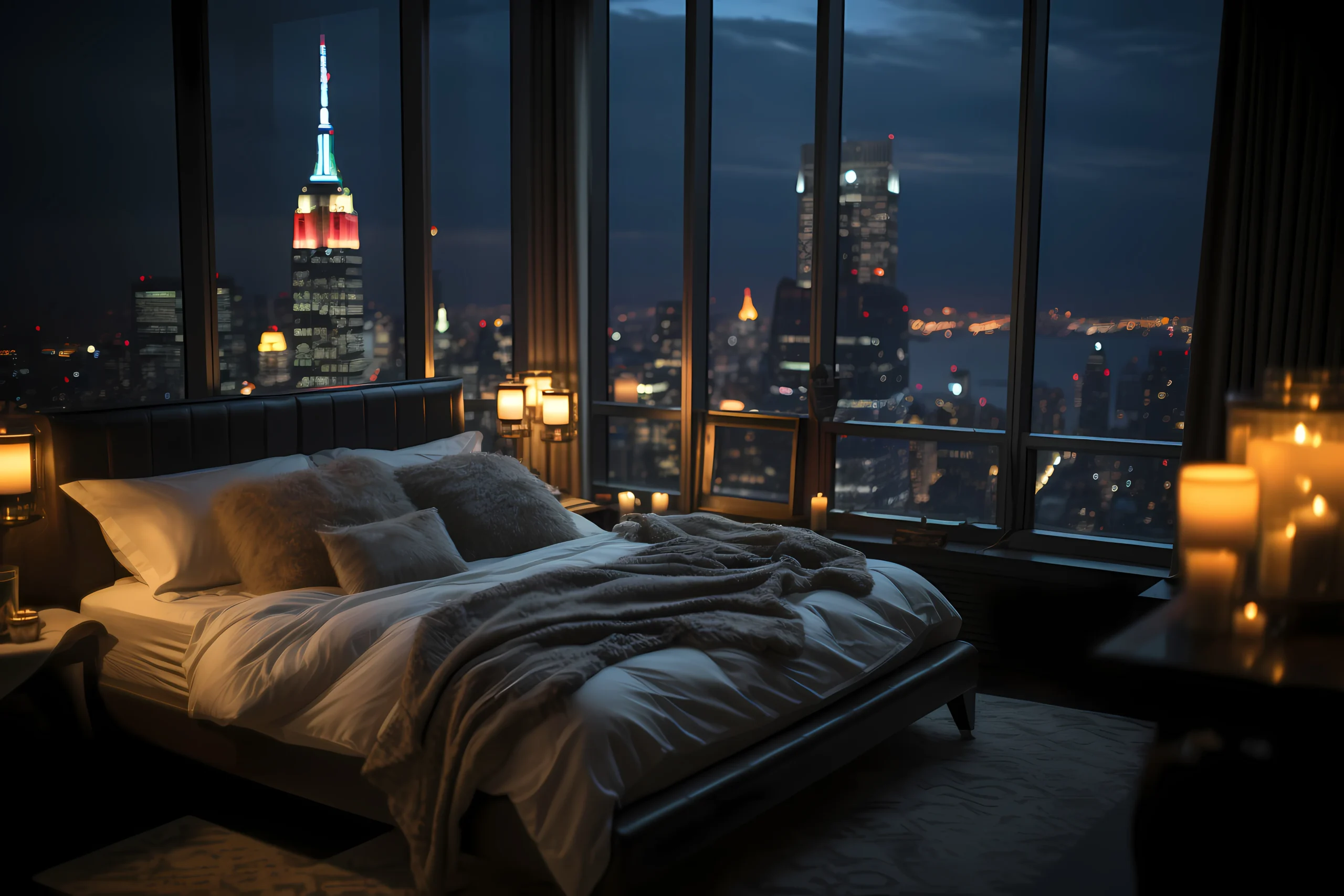 Elegant 4-star London hotel room with plush bedding and Georgian townhouse view