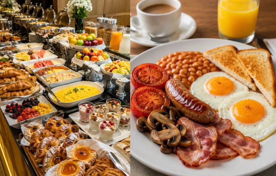 Free hotel breakfast buffet in London