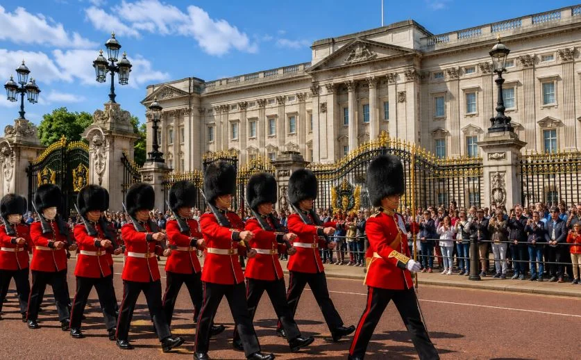 El cambio de guardia en el Palacio de Buckingham, Londres