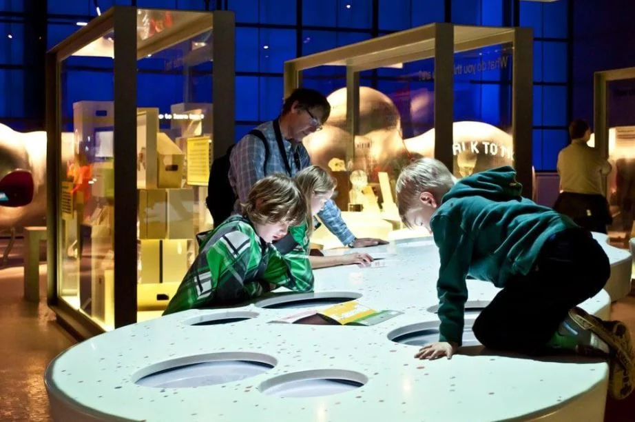 Space rockets and exhibits at the Science Museum in London