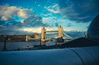 London landmark with a passport