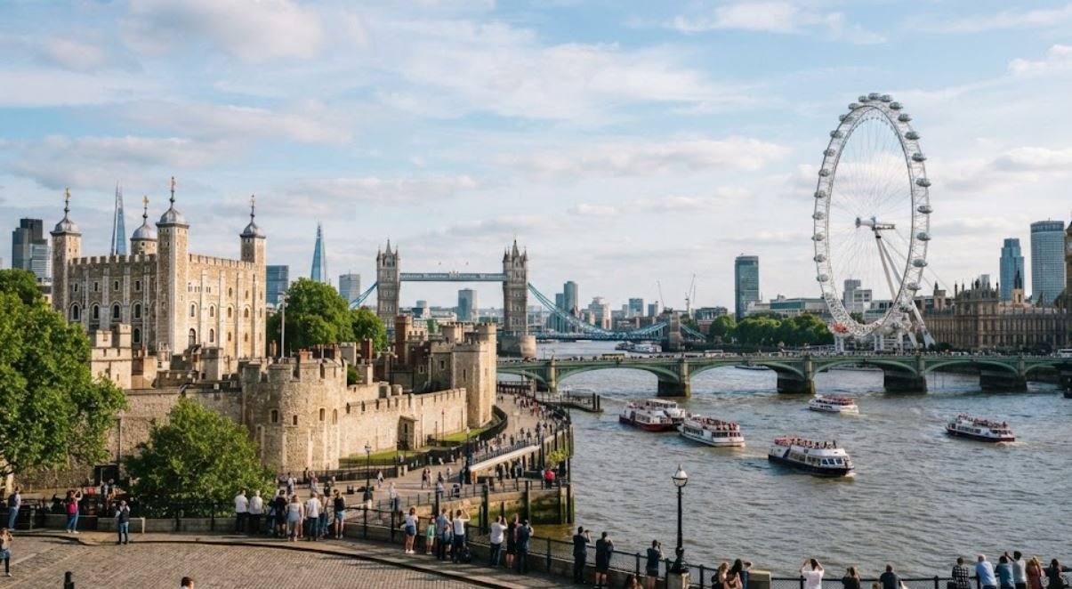 La Torre de Londres junto al río Támesis