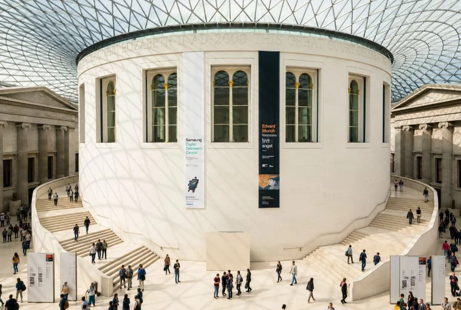 The grand court of the British Museum in London
