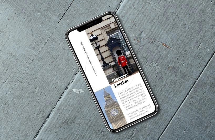 Solicitação do ETA do Reino Unido num aplicativo de celular