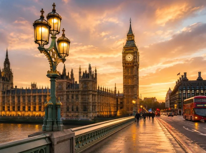 Westminster Bridge and Big Ben, a famous London film location