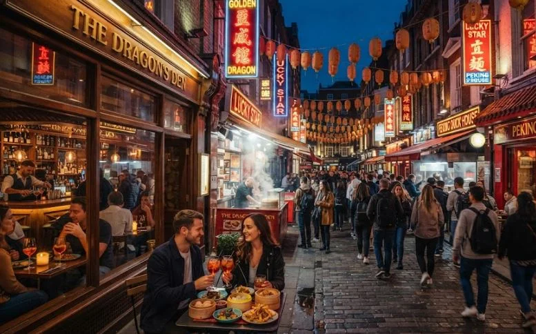 Evening food and cocktails on a London food tour in Soho