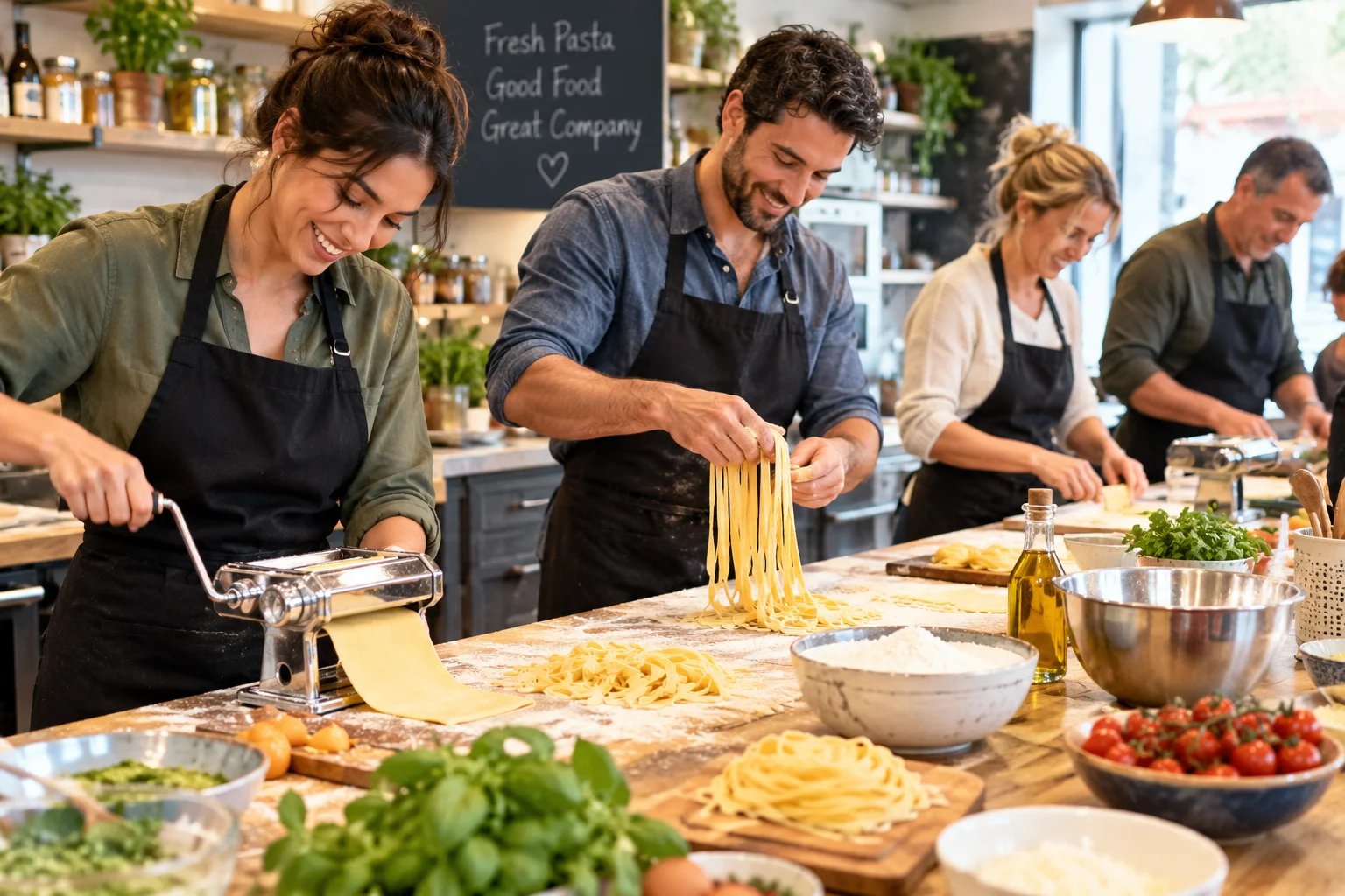 Hands on cooking: rolling fresh pasta